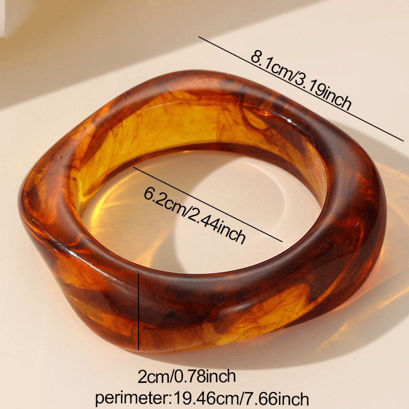 4pcs Set of Simple Gradient Translucent Resin Bangles